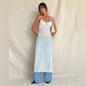 Motel Rocks Kehlani Sheer Midi Dress In Cream Lace. NWT